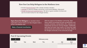 A screenshot of the Open Doors for Refugees website